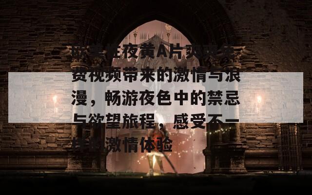 欧美性夜黄A片爽爽免费视频带来的激情与浪漫，畅游夜色中的禁忌与欲望旅程，感受不一样的激情体验