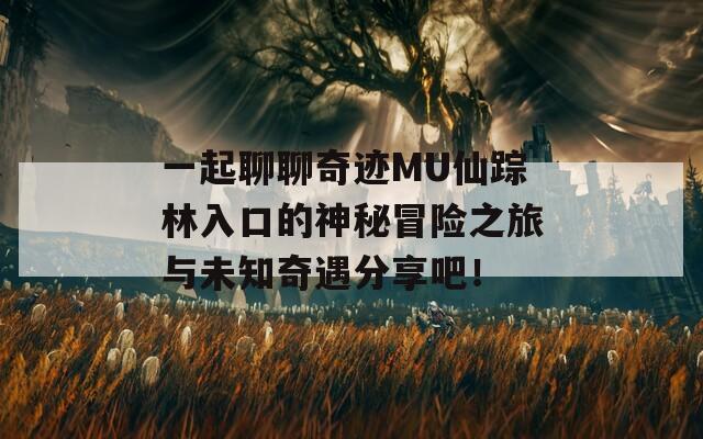 一起聊聊奇迹MU仙踪林入口的神秘冒险之旅与未知奇遇分享吧！