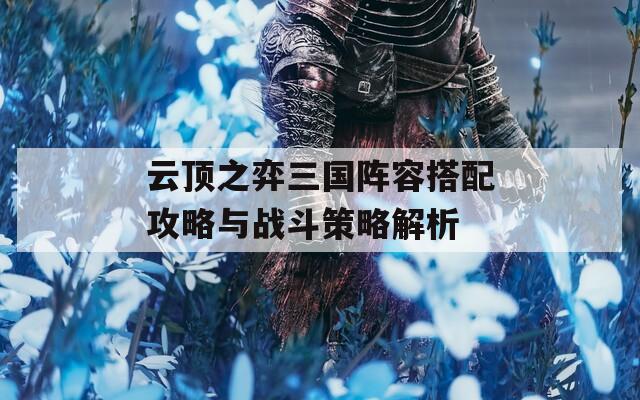 云顶之弈三国阵容搭配攻略与战斗策略解析