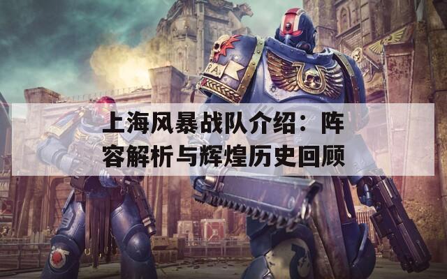 上海风暴战队介绍：阵容解析与辉煌历史回顾