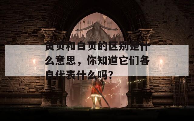 黄页和白页的区别是什么意思，你知道它们各自代表什么吗？