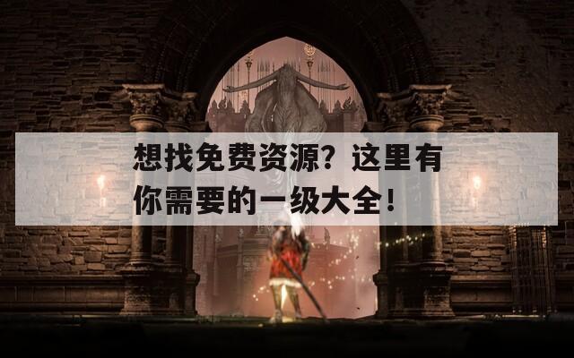 想找免费资源？这里有你需要的一级大全！