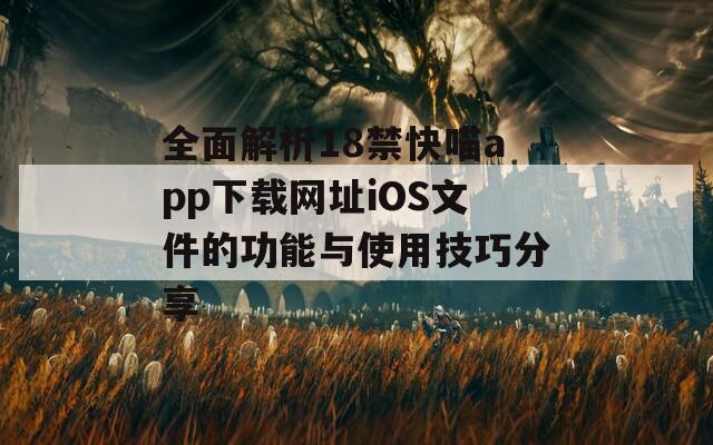 全面解析18禁快喵app下载网址iOS文件的功能与使用技巧分享