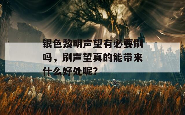 银色黎明声望有必要刷吗，刷声望真的能带来什么好处呢？