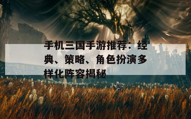 手机三国手游推荐：经典、策略、角色扮演多样化阵容揭秘