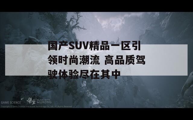 国产SUV精品一区引领时尚潮流 高品质驾驶体验尽在其中
