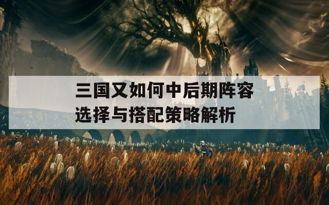 三国又如何中后期阵容选择与搭配策略解析