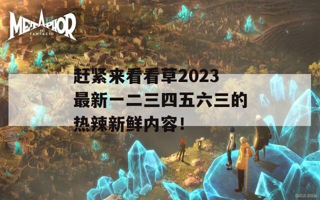 赶紧来看看草2023最新一二三四五六三的热辣新鲜内容！