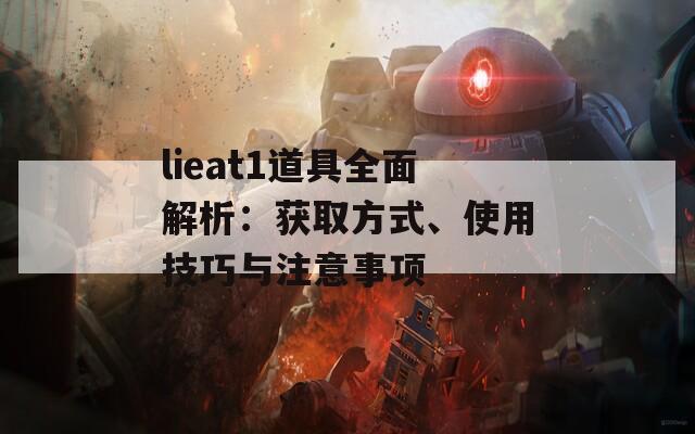 lieat1道具全面解析：获取方式、使用技巧与注意事项