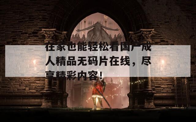 在家也能轻松看国产成人精品无码片在线，尽享精彩内容！
