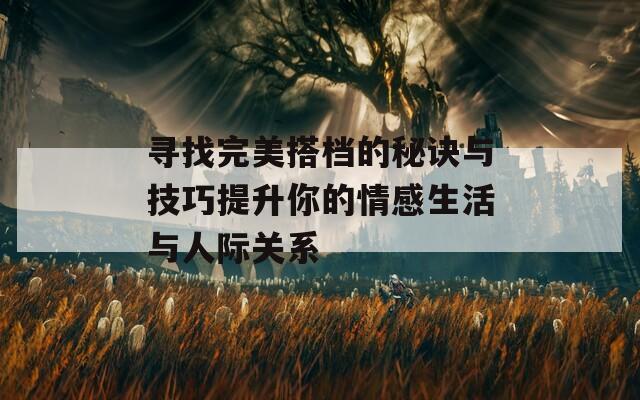 寻找完美搭档的秘诀与技巧提升你的情感生活与人际关系
