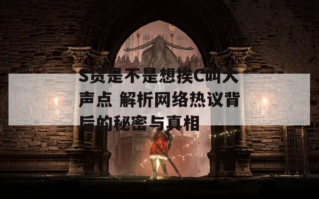 S货是不是想挨C叫大声点 解析网络热议背后的秘密与真相