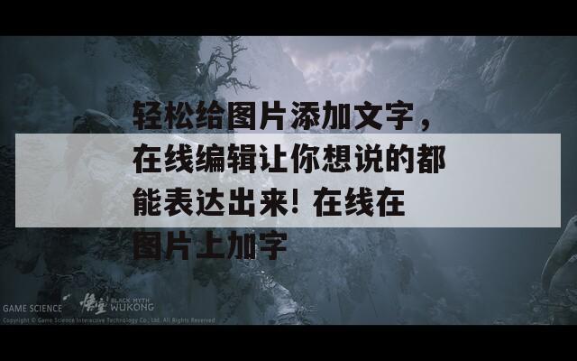 轻松给图片添加文字，在线编辑让你想说的都能表达出来! 在线在图片上加字