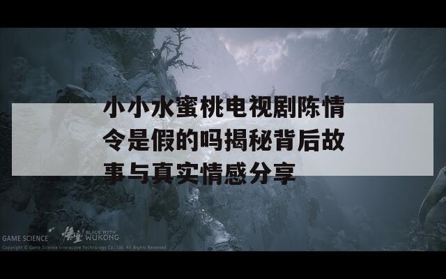 小小水蜜桃电视剧陈情令是假的吗揭秘背后故事与真实情感分享