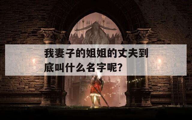 我妻子的姐姐的丈夫到底叫什么名字呢？