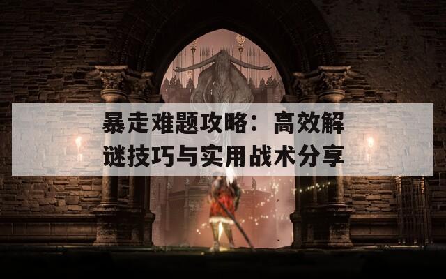 暴走难题攻略：高效解谜技巧与实用战术分享