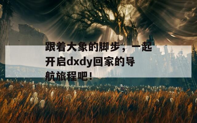 跟着大象的脚步，一起开启dxdy回家的导航旅程吧！