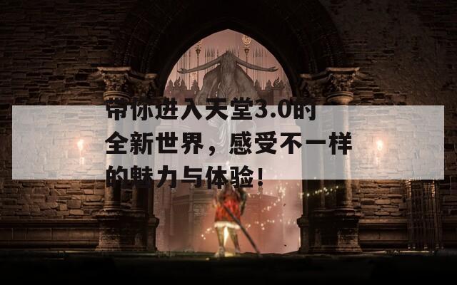 带你进入天堂3.0的全新世界，感受不一样的魅力与体验！