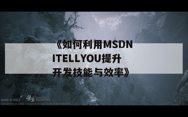 《如何利用MSDN ITELLYOU提升开发技能与效率》