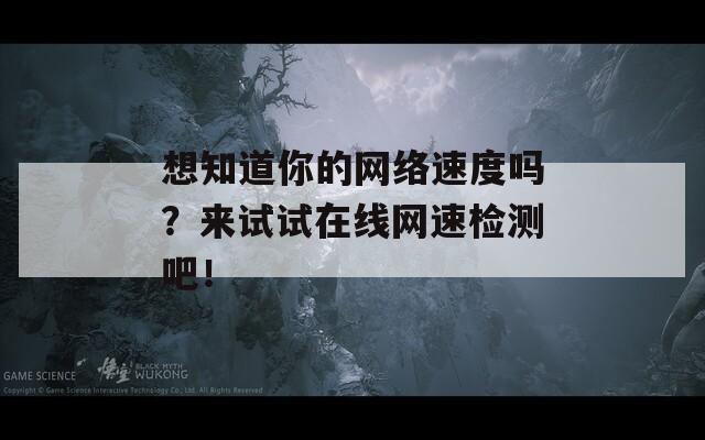 想知道你的网络速度吗？来试试在线网速检测吧！