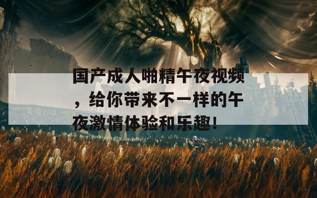 国产成人啪精午夜视频，给你带来不一样的午夜激情体验和乐趣！