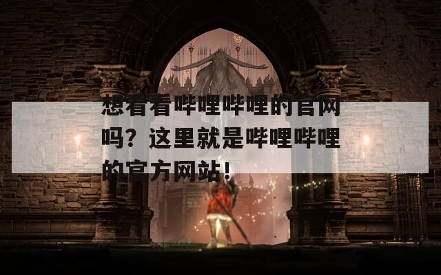 想看看哔哩哔哩的官网吗？这里就是哔哩哔哩的官方网站！