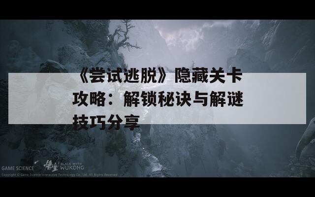 《尝试逃脱》隐藏关卡攻略：解锁秘诀与解谜技巧分享