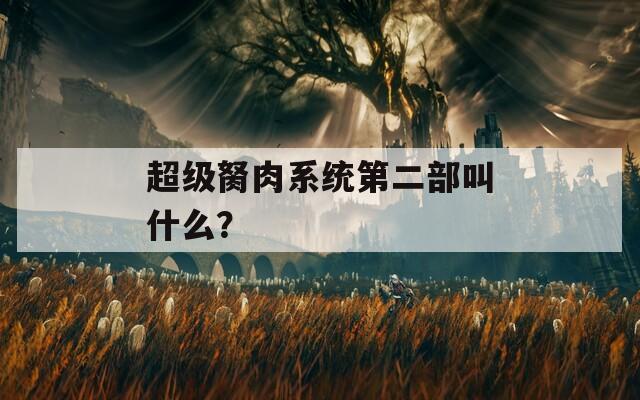 超级胬肉系统第二部叫什么？