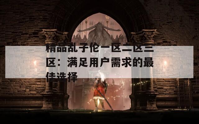 精品乱子伦一区二区三区：满足用户需求的最佳选择
