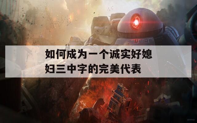 如何成为一个诚实好媳妇三中字的完美代表