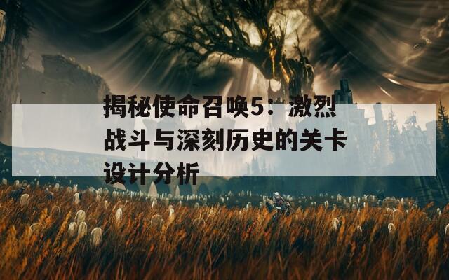揭秘使命召唤5：激烈战斗与深刻历史的关卡设计分析