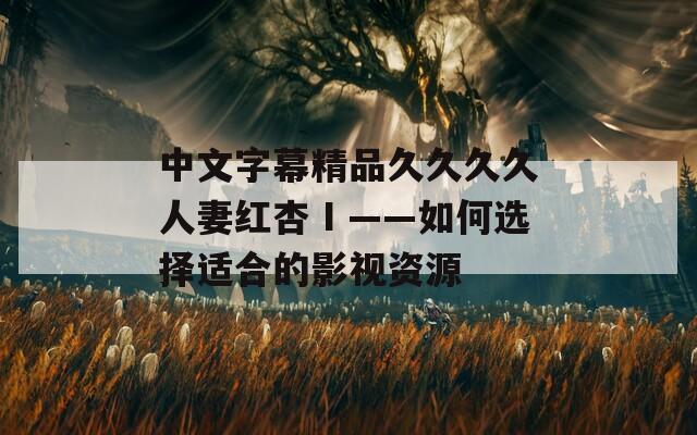中文字幕精品久久久久人妻红杏Ⅰ——如何选择适合的影视资源