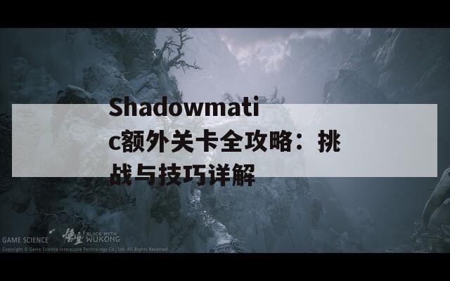 Shadowmatic额外关卡全攻略：挑战与技巧详解