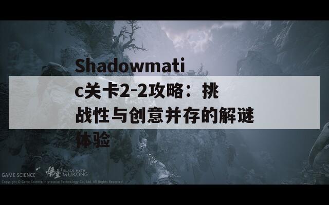 Shadowmatic关卡2-2攻略：挑战性与创意并存的解谜体验