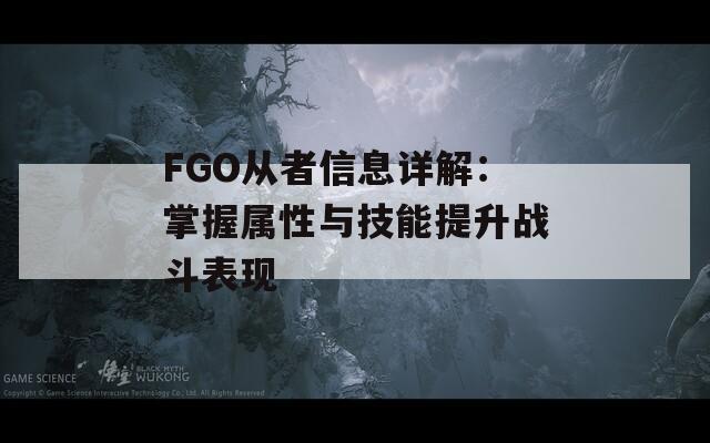 FGO从者信息详解：掌握属性与技能提升战斗表现