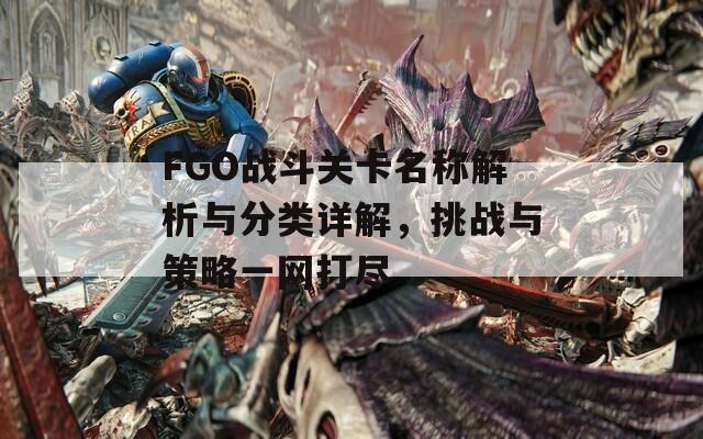 FGO战斗关卡名称解析与分类详解，挑战与策略一网打尽