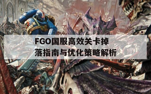 FGO国服高效关卡掉落指南与优化策略解析