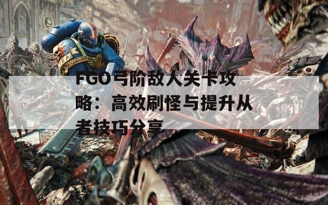 FGO弓阶敌人关卡攻略：高效刷怪与提升从者技巧分享