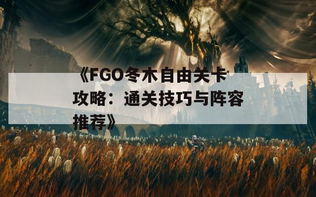 《FGO冬木自由关卡攻略：通关技巧与阵容推荐》