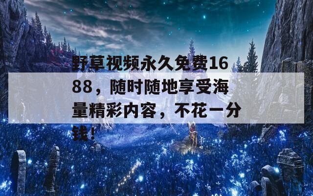 野草视频永久免费1688，随时随地享受海量精彩内容，不花一分钱！