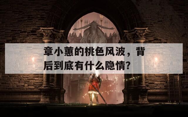章小蕙的桃色风波，背后到底有什么隐情？