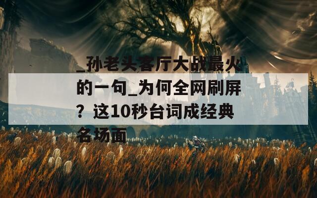 _孙老头客厅大战最火的一句_为何全网刷屏？这10秒台词成经典名场面