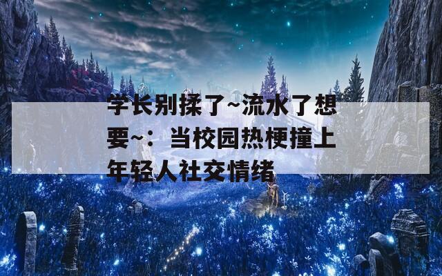 学长别揉了～流水了想要～：当校园热梗撞上年轻人社交情绪