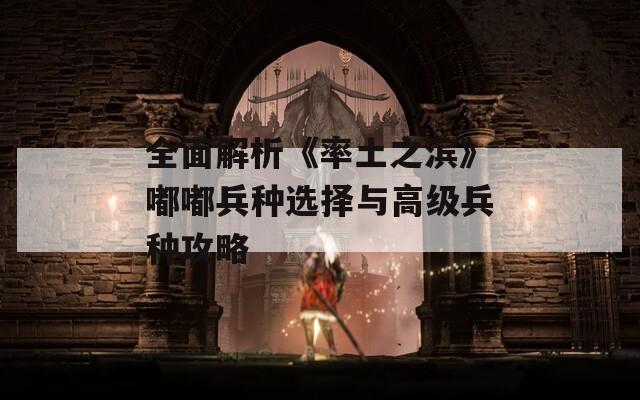 全面解析《率土之滨》嘟嘟兵种选择与高级兵种攻略
