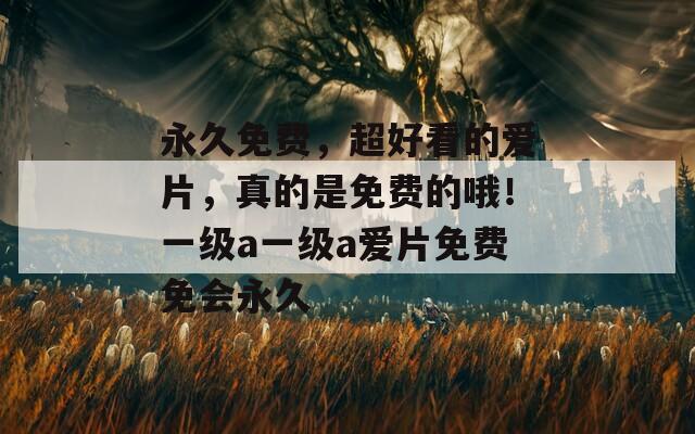 永久免费，超好看的爱片，真的是免费的哦！一级a一级a爱片免费免会永久