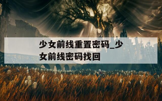 少女前线重置密码_少女前线密码找回