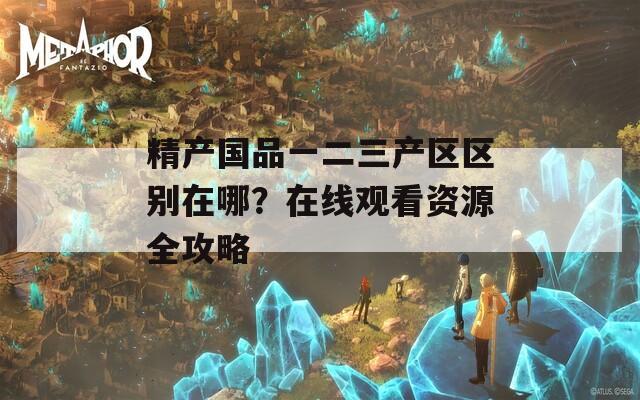 精产国品一二三产区区别在哪？在线观看资源全攻略