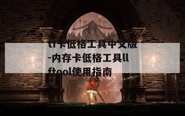 tf卡低格工具中文版-内存卡低格工具llftool使用指南