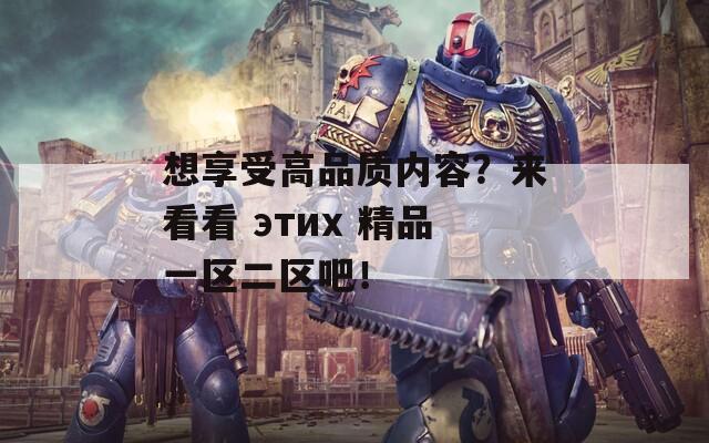 想享受高品质内容？来看看 этих 精品一区二区吧！