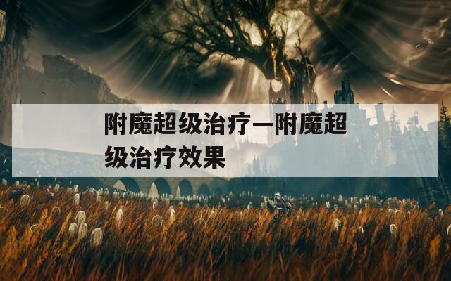 附魔超级治疗—附魔超级治疗效果